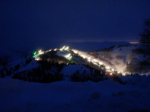 Night skiing on Sundown Ridge