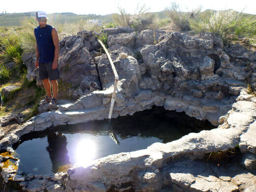 Natural hot springs in the Long Valley Caldera