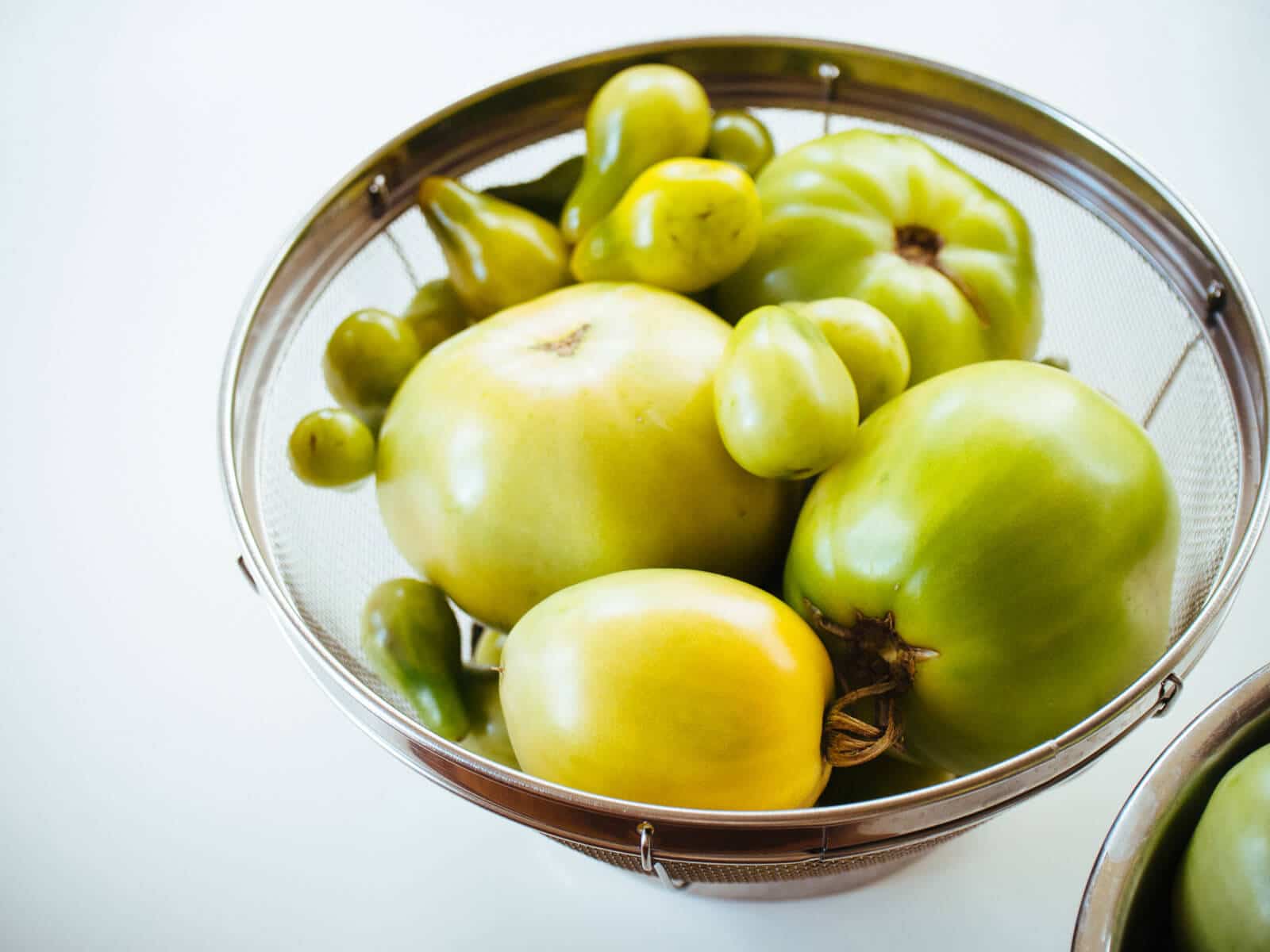 Green tomatoes ready for preserving