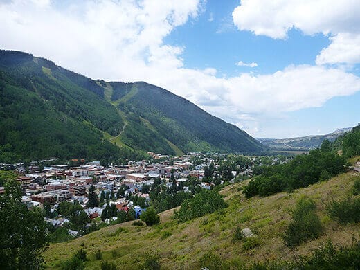 Grassy slopes above the village of Telluride