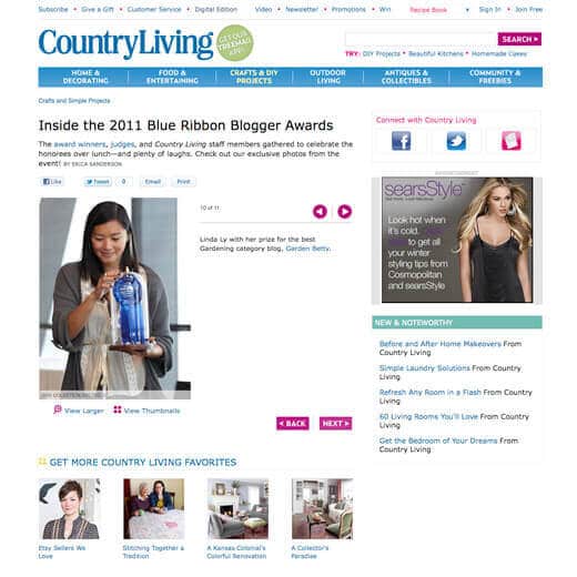 Garden Betty featured on Country Living website