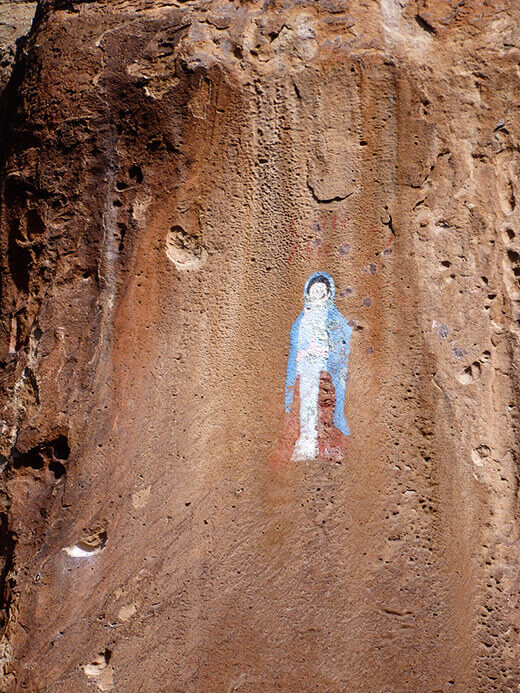 Virgin of Guadalupe mural in Penitente Canyon