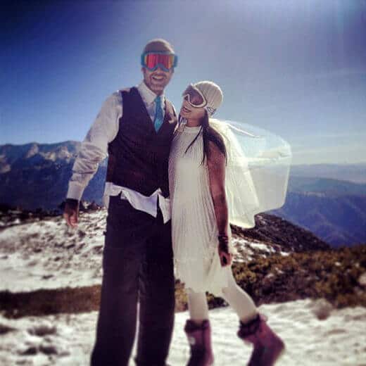 Mountaintop newlyweds... on top of the world, quite literally