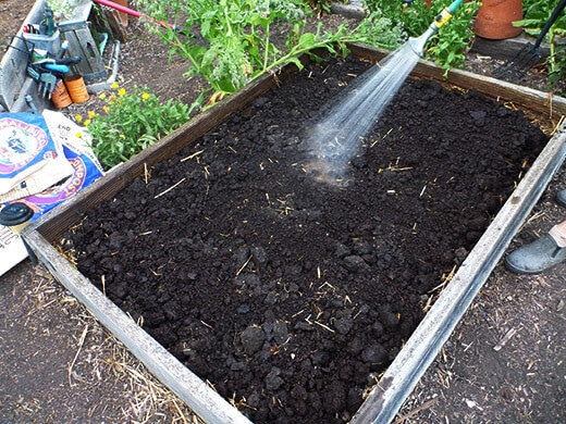 Garden bed amended with Malibu Compost