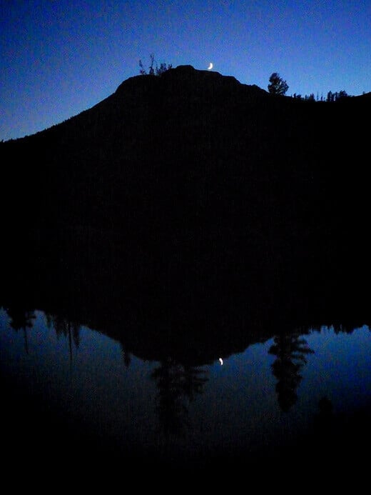 Moonrise over Raisin Lake
