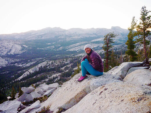 On a ridge overlooking Yosemite Valley