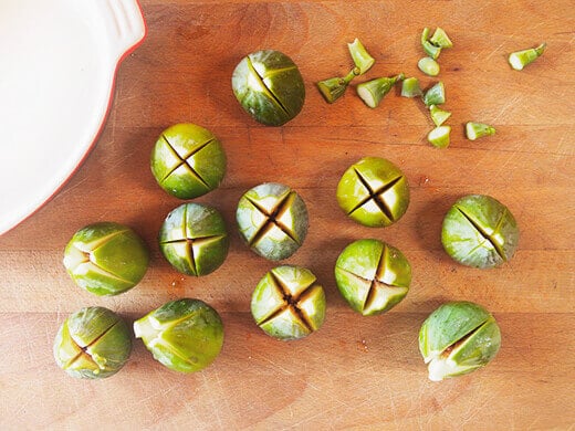 Make an X-cut in each fig
