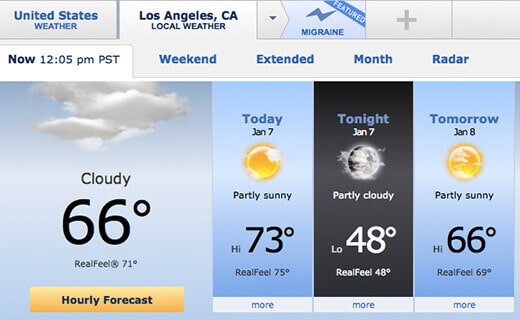 Summer temperatures in winter in Los Angeles