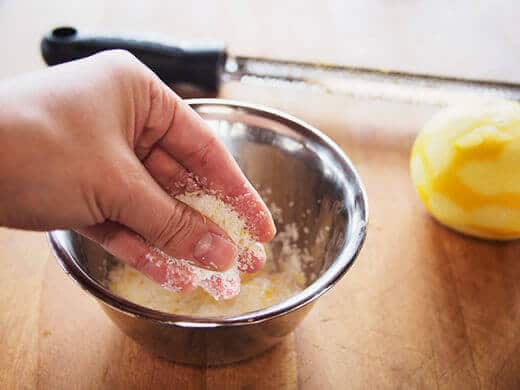 Stir up the salt and zest with your hands