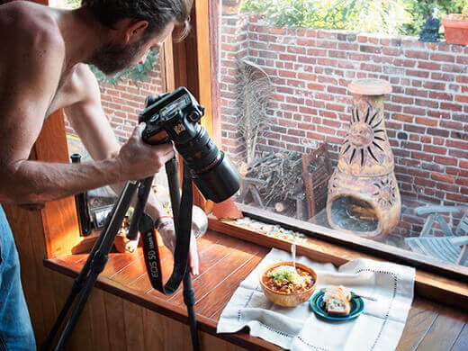 Behind the scenes of a recipe shoot