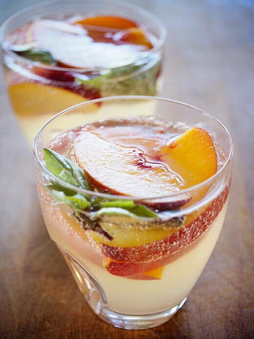Sangria blanca with lemongrass-ginger simple syrup