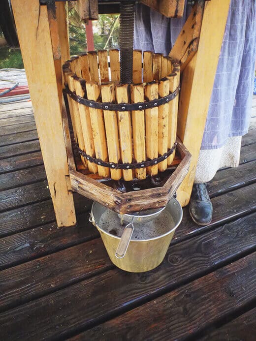 Wooden apple cider press