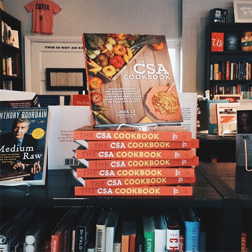 The CSA Cookbook on display at BookBar in Denver, Colorado