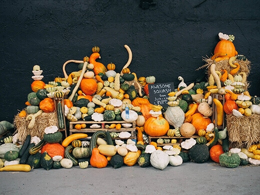 One of many pumpkin displays at the Heirloom Expo