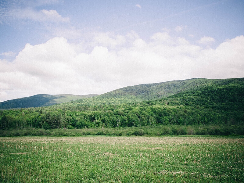 Rolling green hills of Vermont