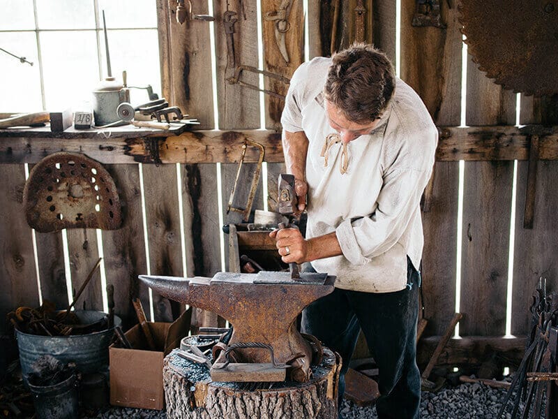 Blacksmith shop at Baker Creek