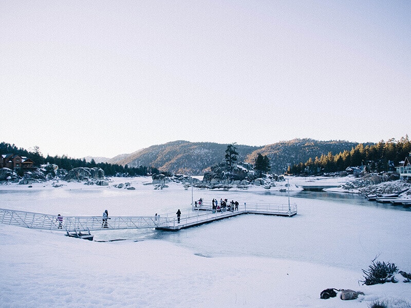 Big Bear Lake in winter