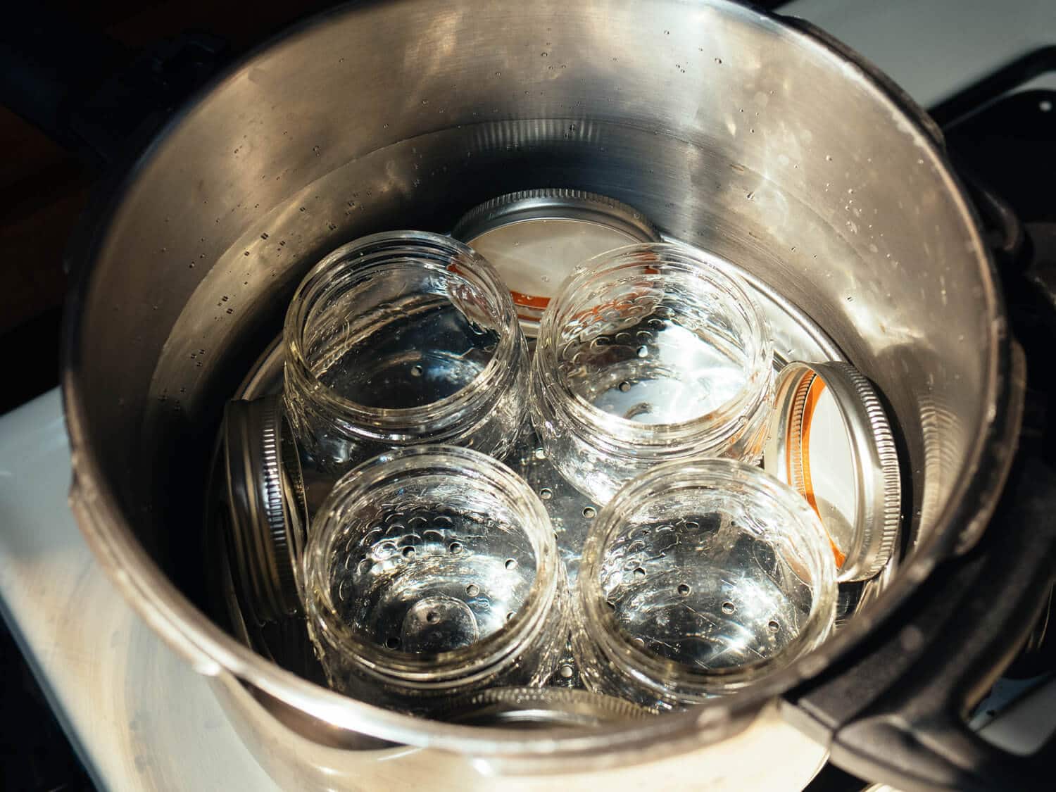 Prepare your jars in a boiling water bath