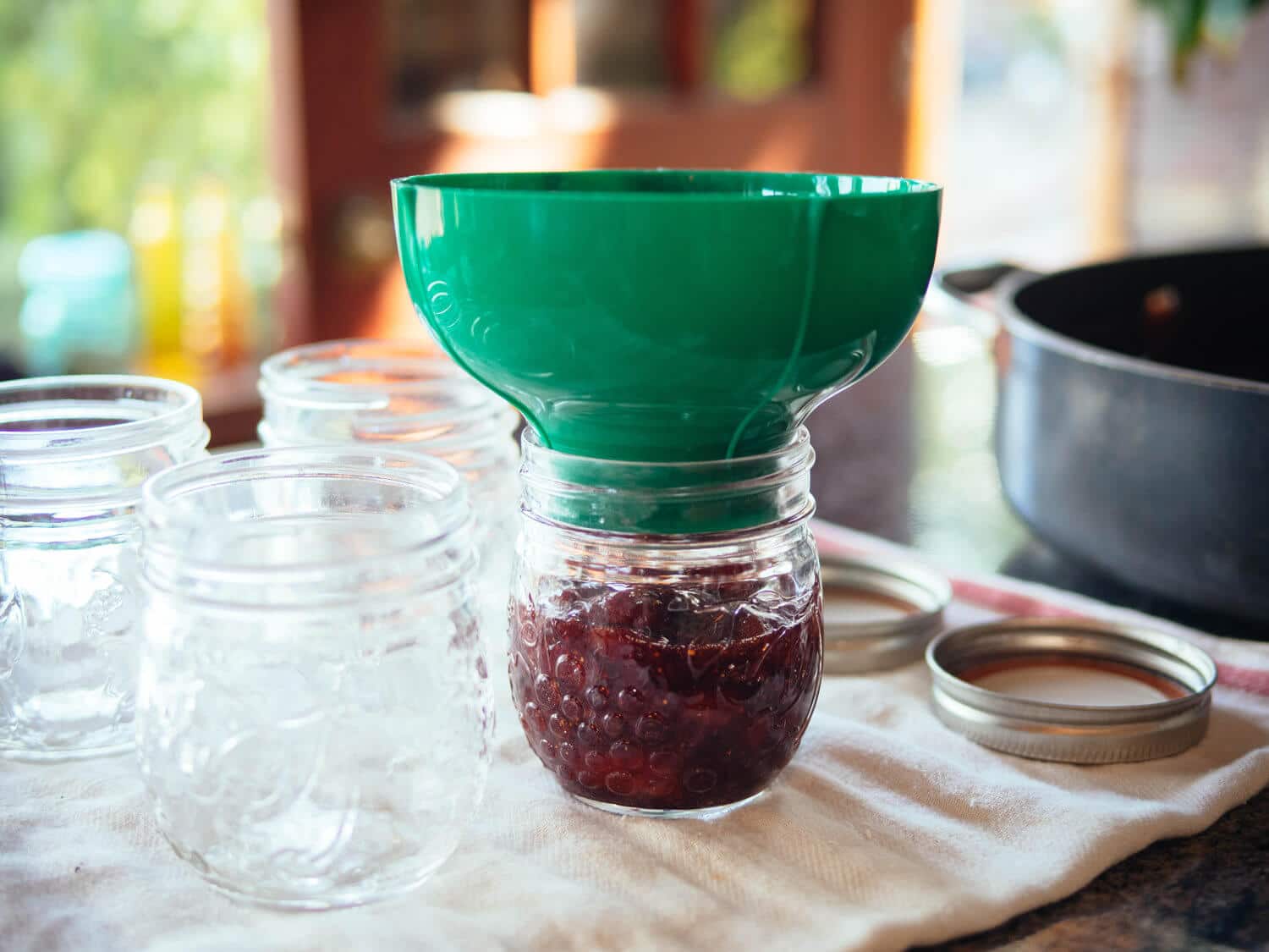 Ladle the jam into your prepared jars