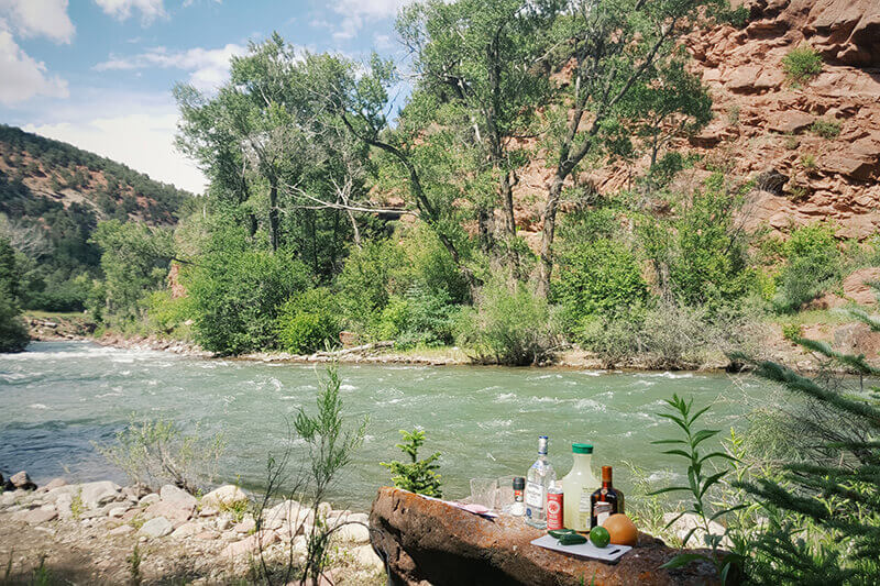 Happy hour on a riverbank