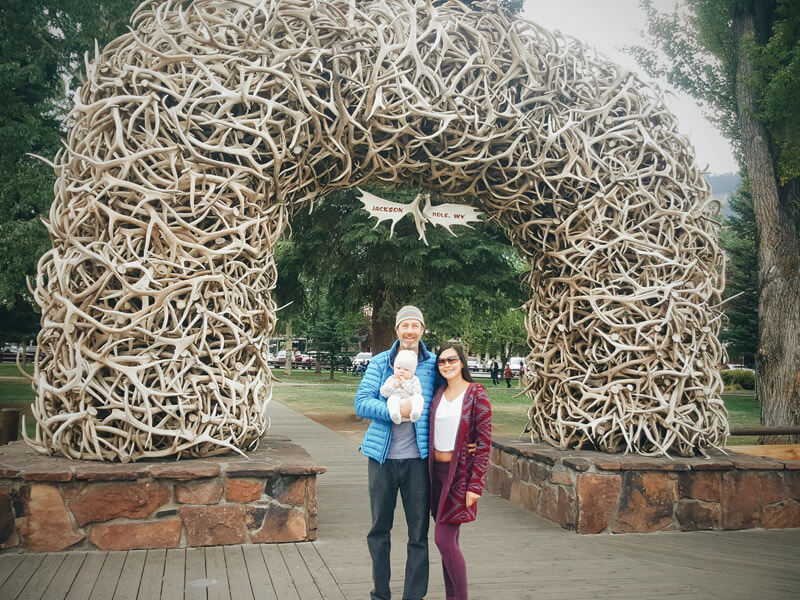 Antler arch at Jackson Town Square