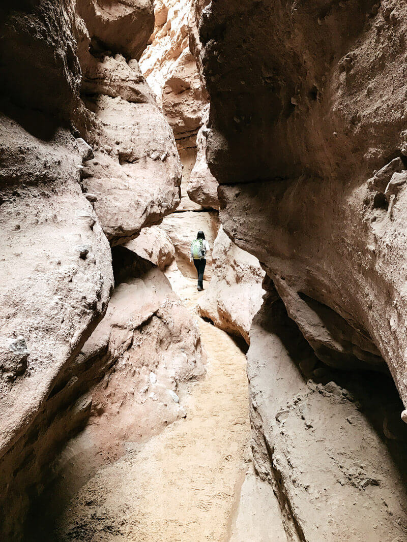 The slot-like ravine of Ladder Canyon