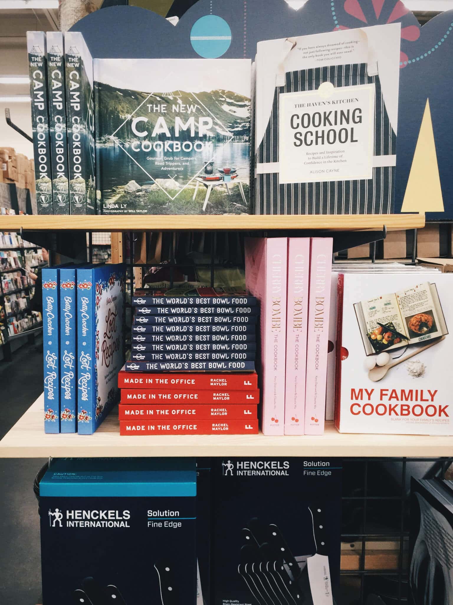 Premium placement of The New Camp Cookbook on store shelves