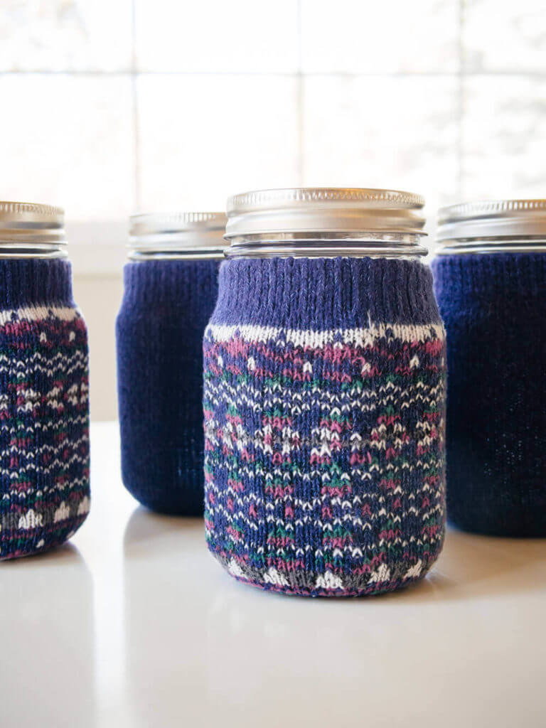 DIY Mason Jar Sweater Koozie (Using Cute Cheap Socks!)