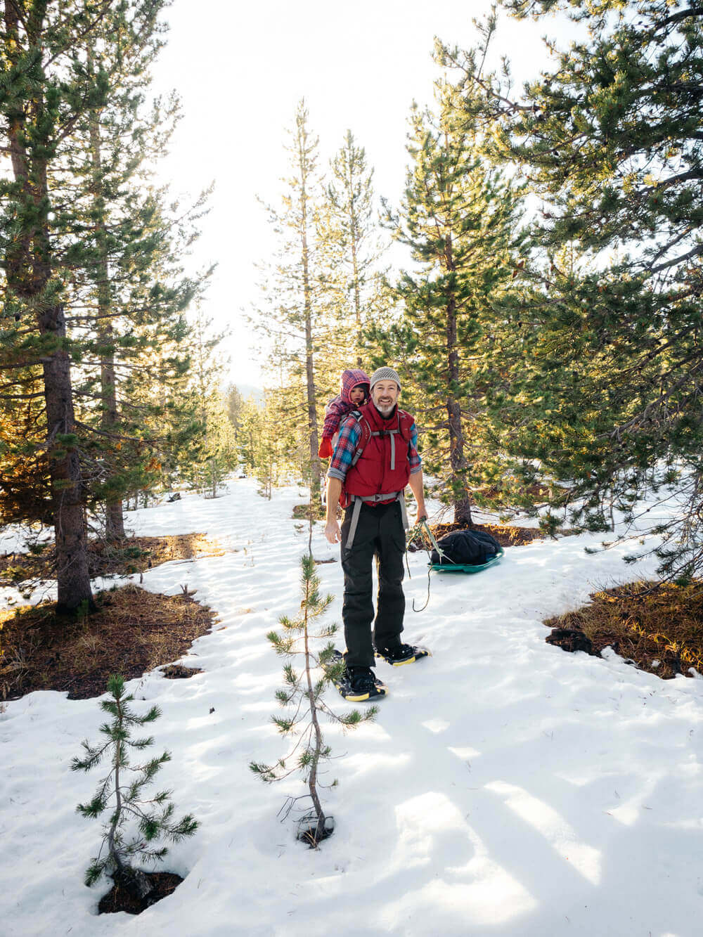 Snowshoeing in the national forest