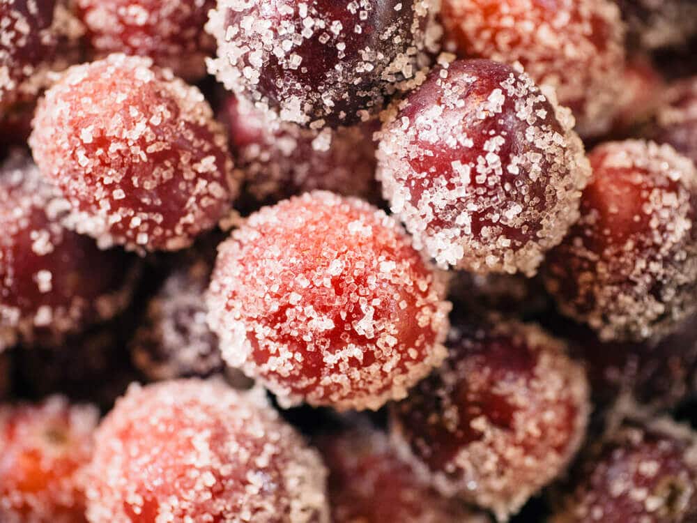 Sparkling sugared cranberries