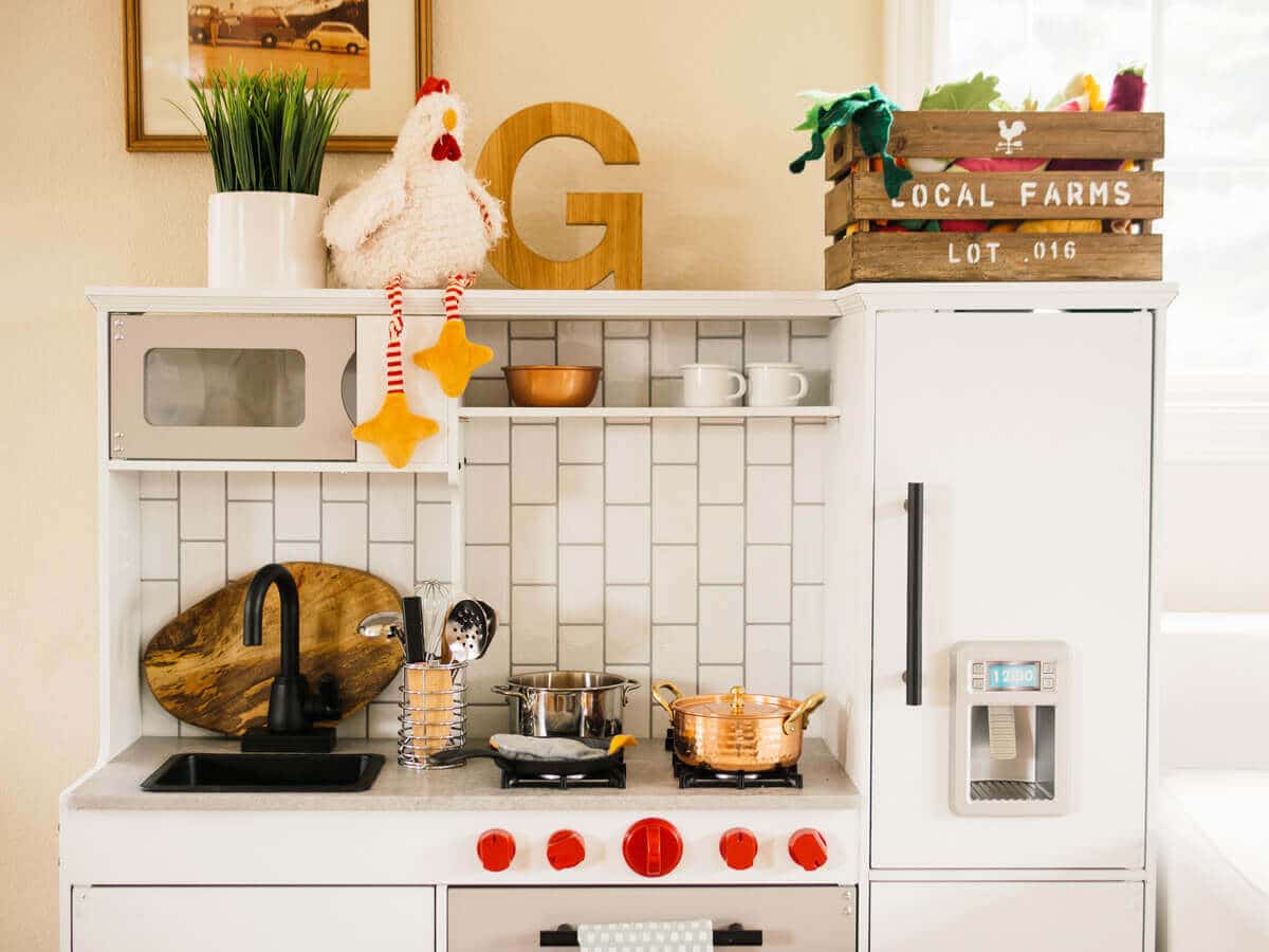 A modern-meets-rustic KidKraft kitchen makeover