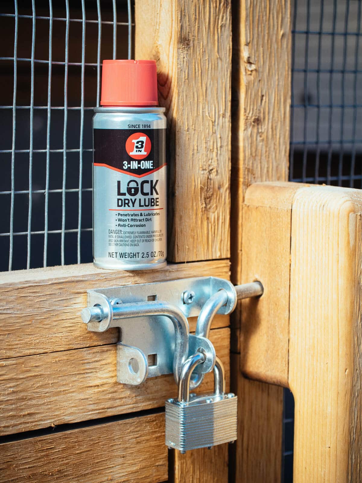 3-IN-ONE Lock Dry Lube helps loosen stuck locks