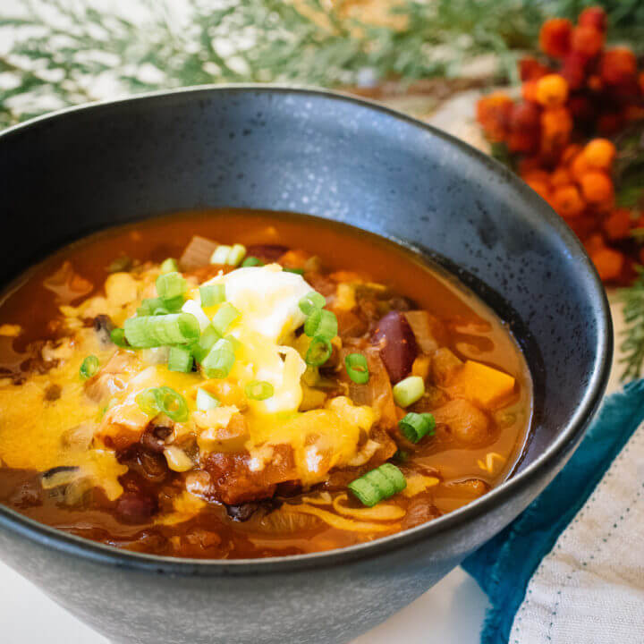 Three bean chili from The New Camp Cookbook