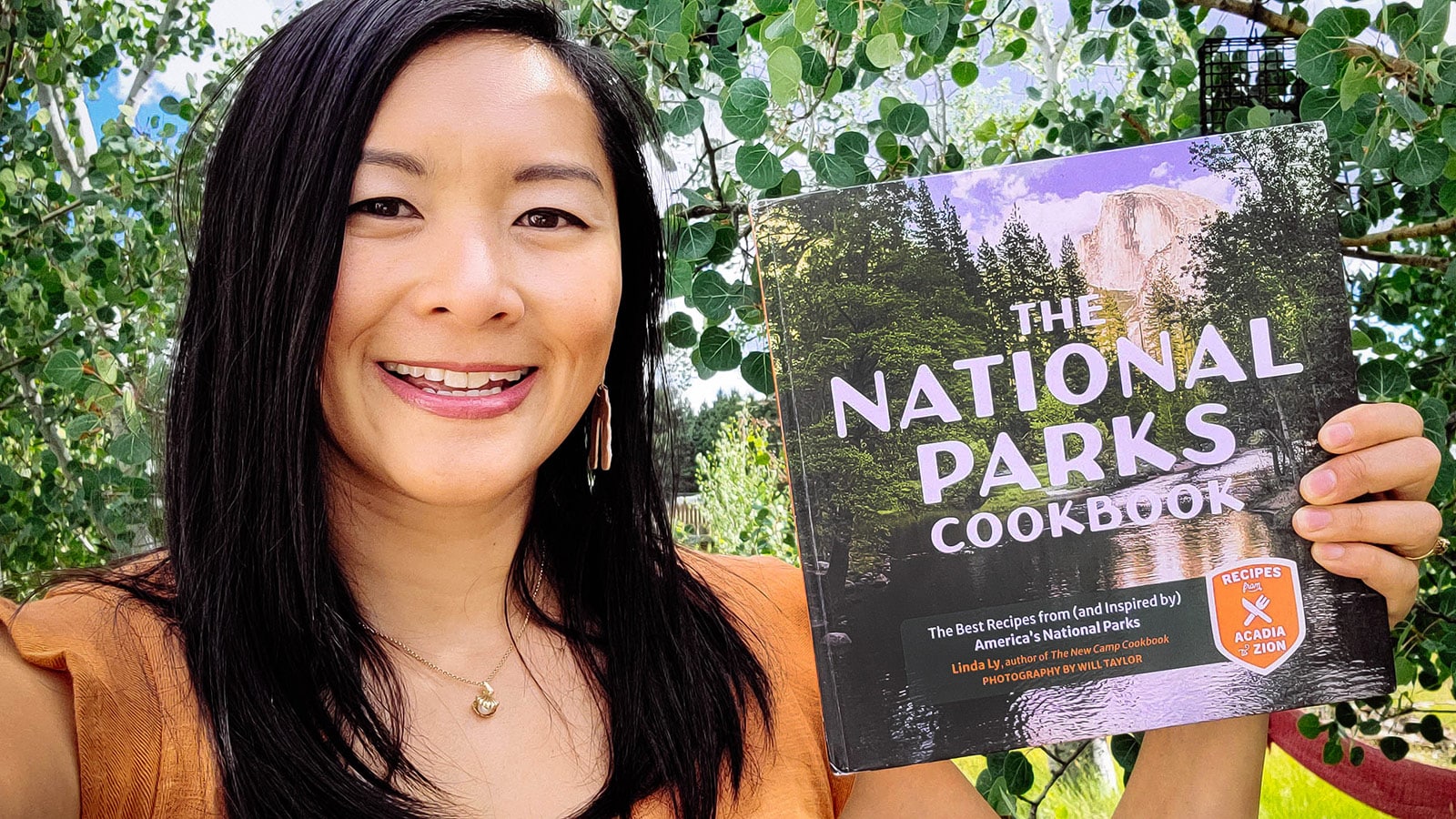 Author Linda Ly with her new book The National Parks Cookbook
