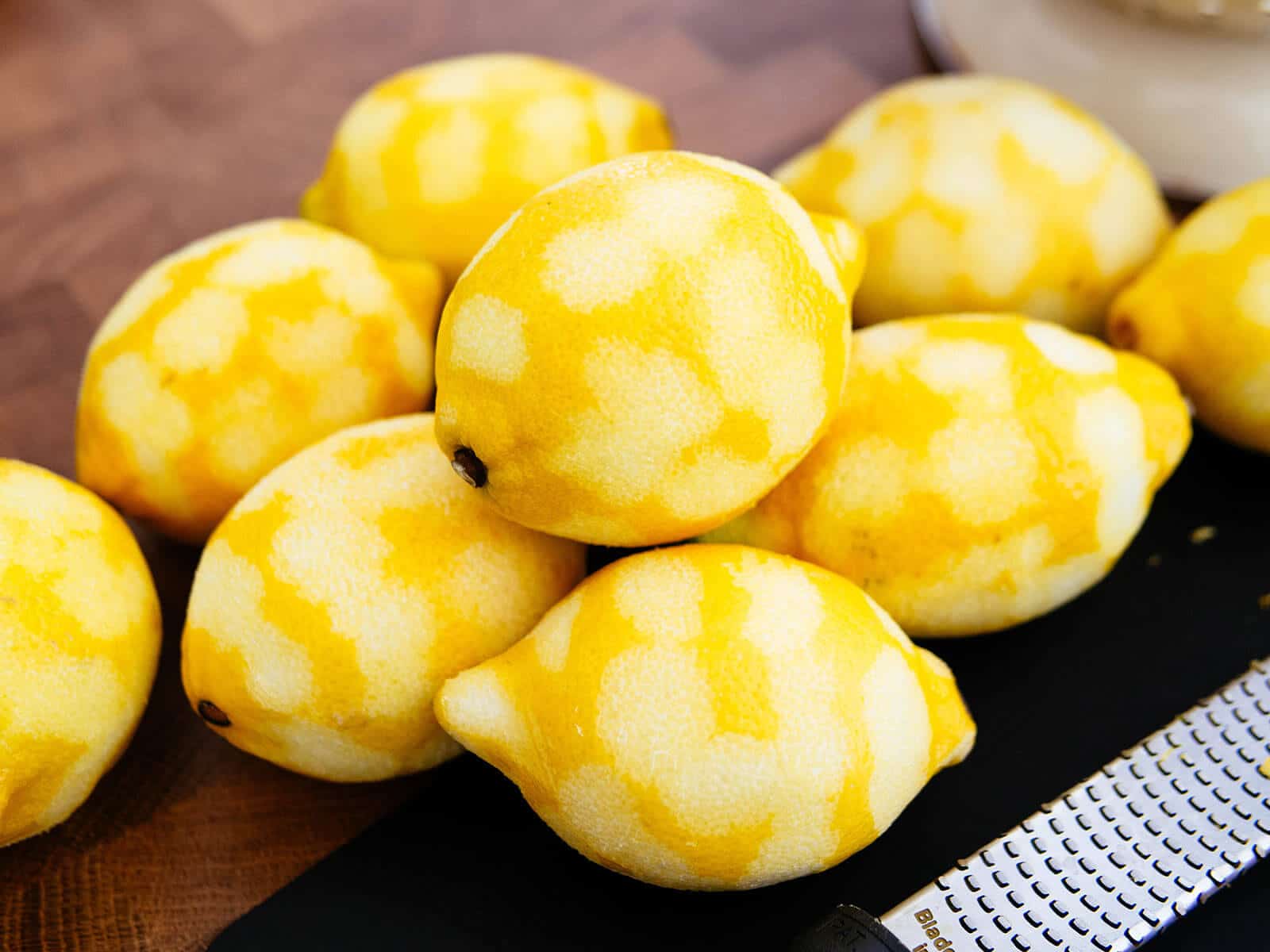 Pile of zested lemons
