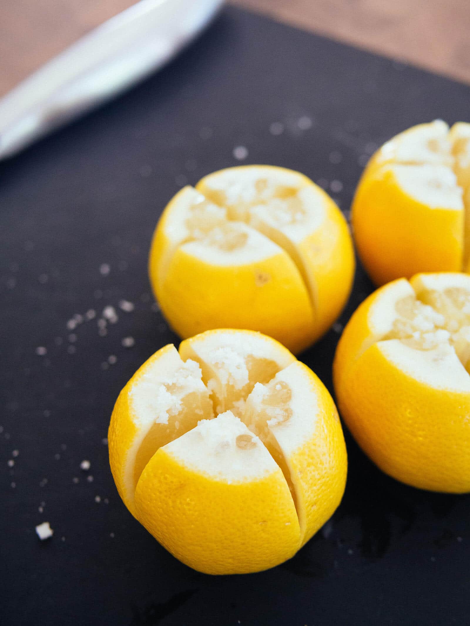 Lemons salted on the inside