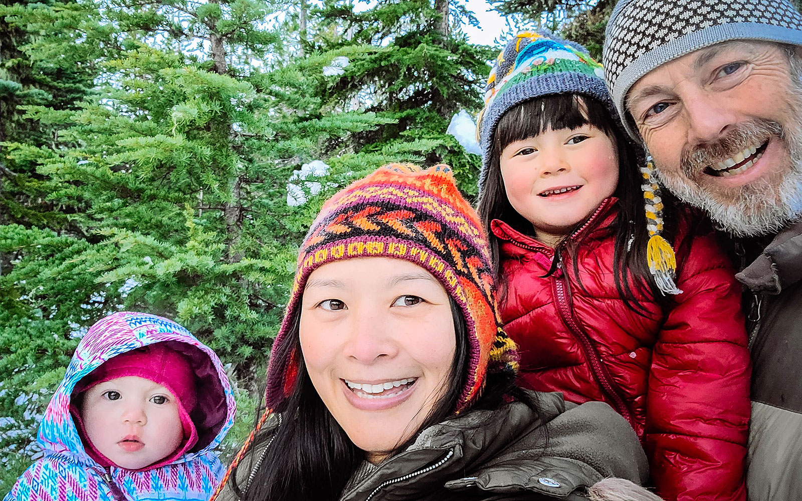 The author and her family on their annual Christmas tree hunt in Deschutes National Forest