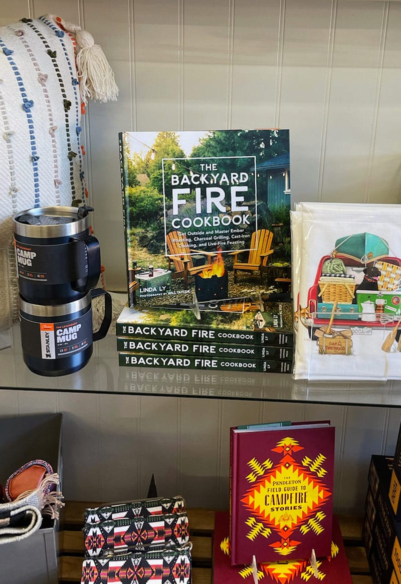 The Backyard Fire Cookbook on display