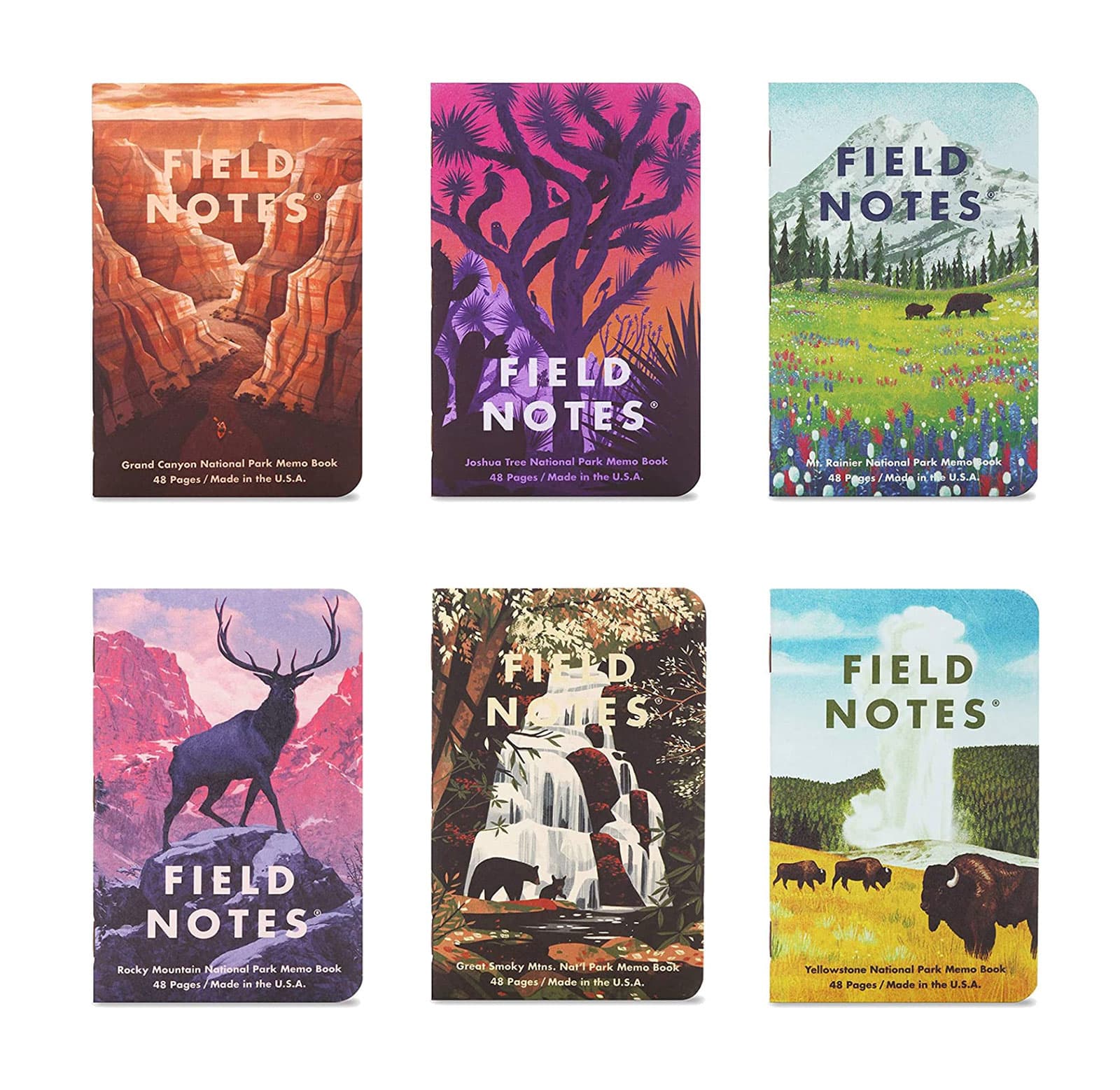 Field Notes memo books featuring national parks