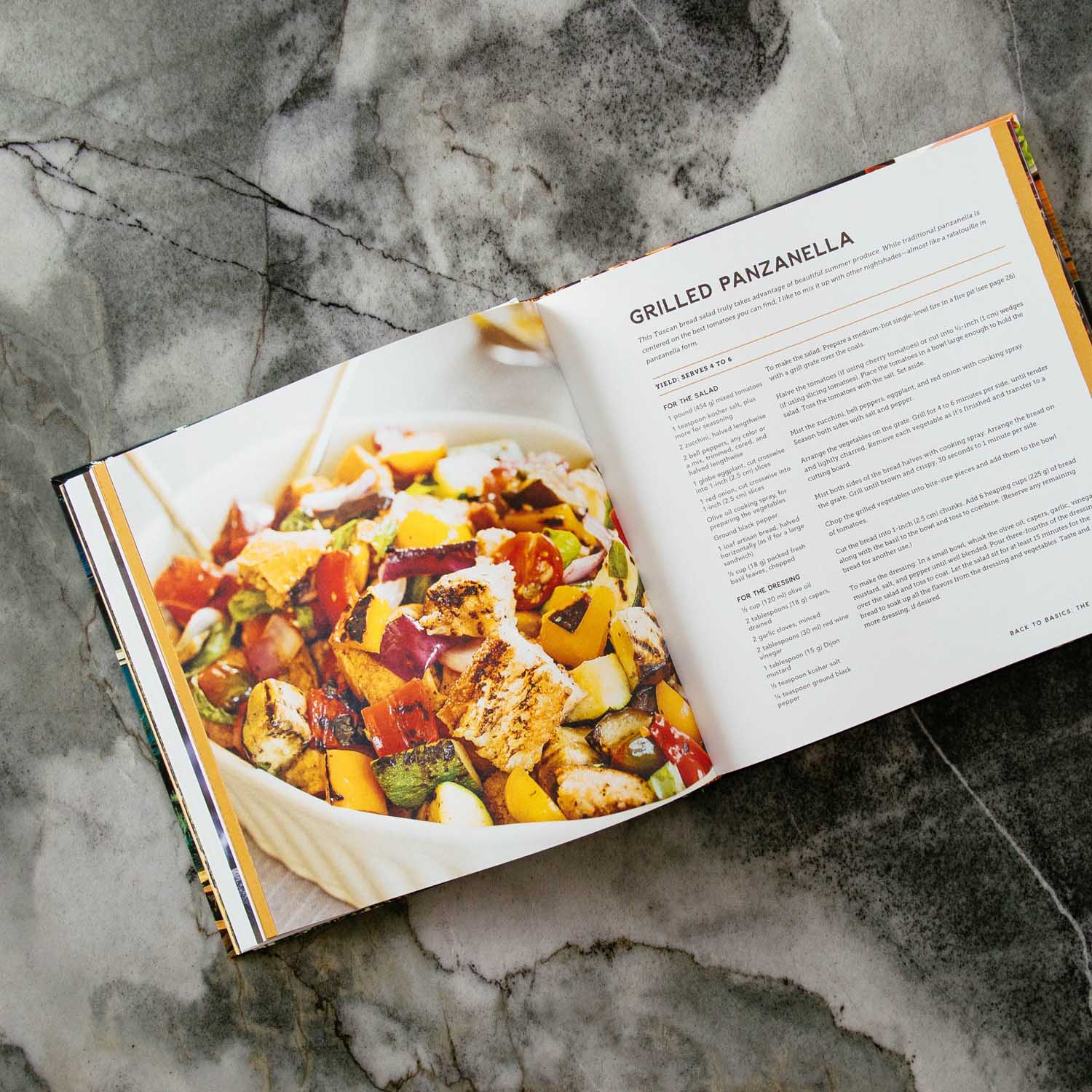 Recipe page inside The Backyard Fire Cookbook