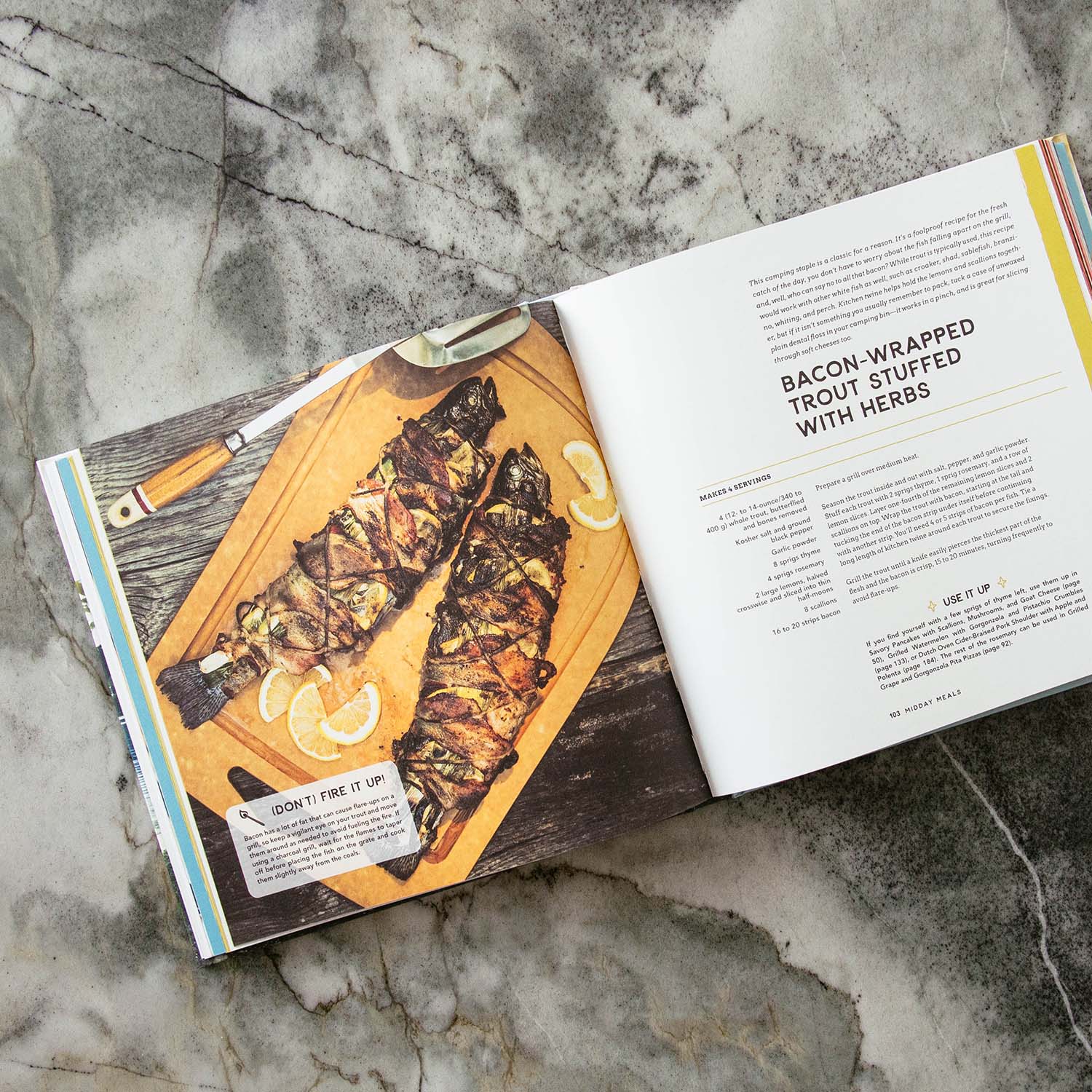 Recipe page inside The New Camp Cookbook