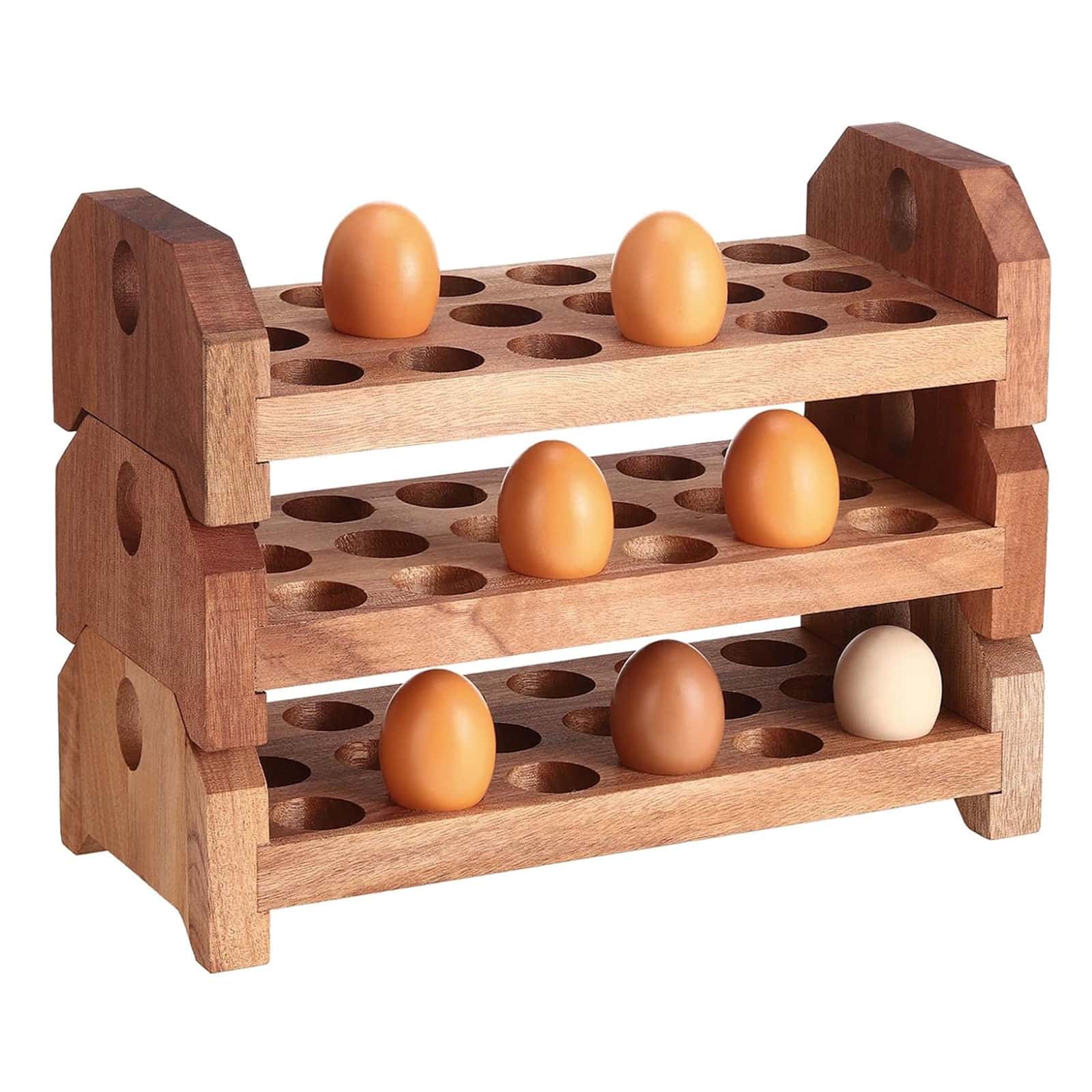 Stackable wooden egg holder