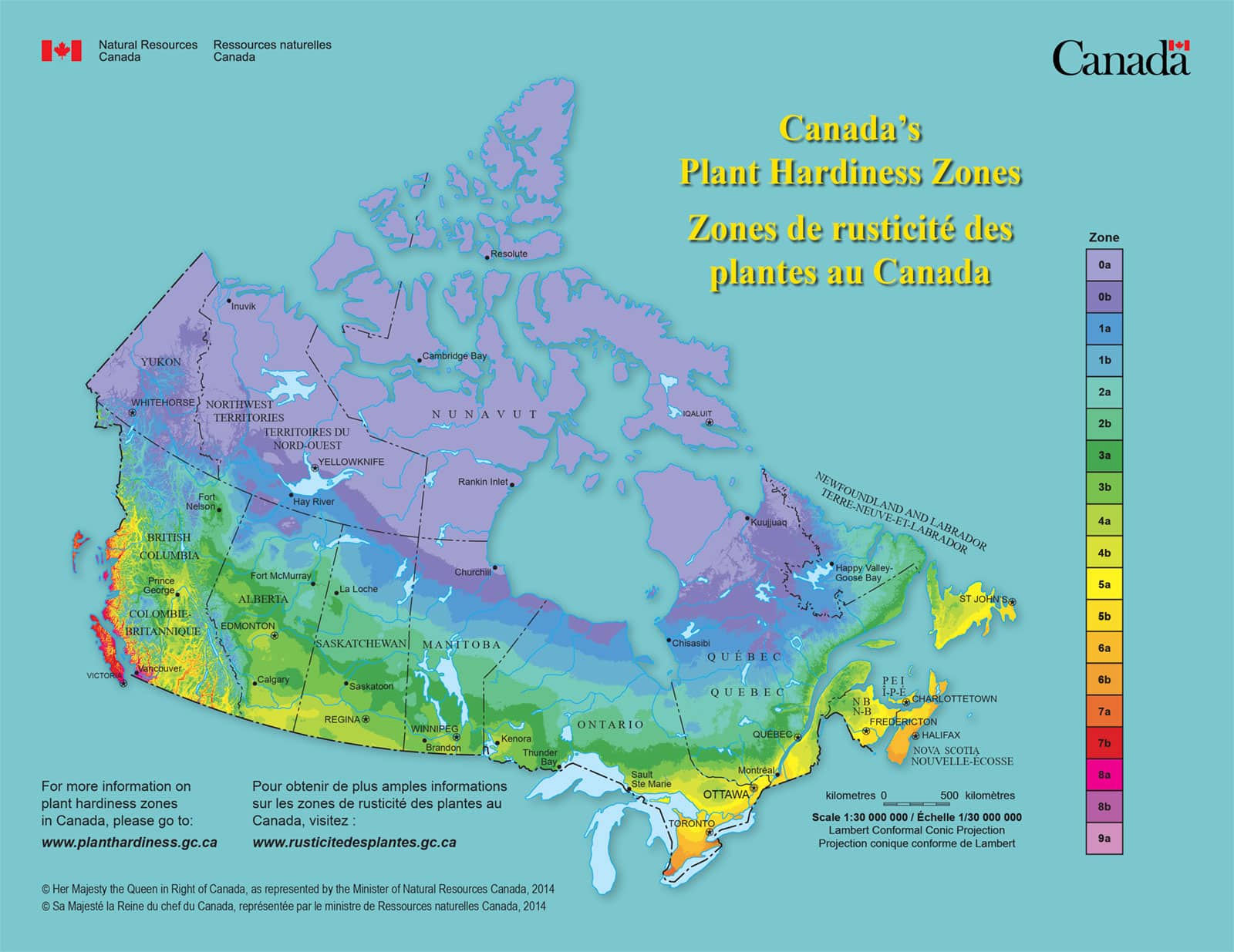 Canada Plant Hardiness Zone Map