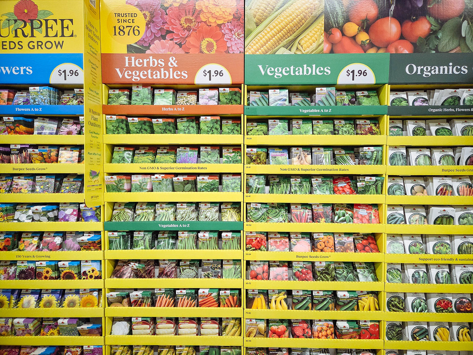 Don't Make These 5 Mistakes When Buying Seeds 1 Burpee seed display in a store